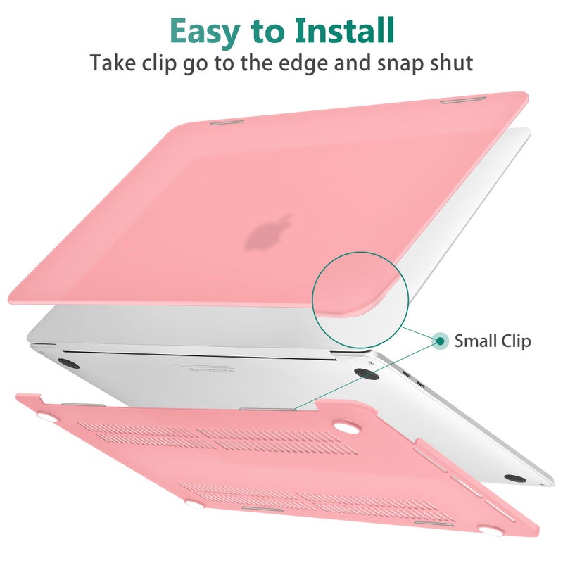 May Chen Compatible with MacBook Pro 13 inch Case 2022 2021 2020 Release Model A2338 M2 M1 A2251 A2289, Plastic Hard Shell Case Keyboard Cover for MacBook Pro 13 Touch Bar Fits Touch ID, Matte Pink - Image 5
